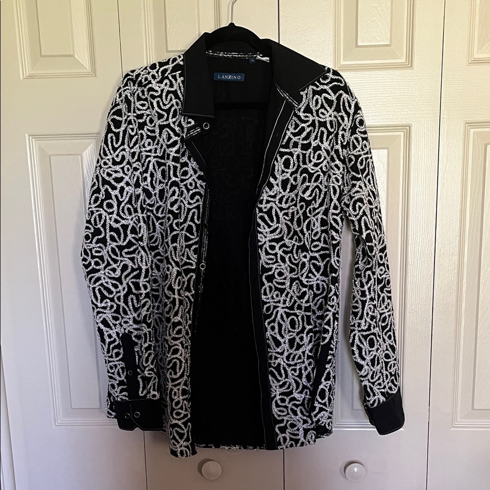 Lanzino Black & White Patterned Women's Blazer